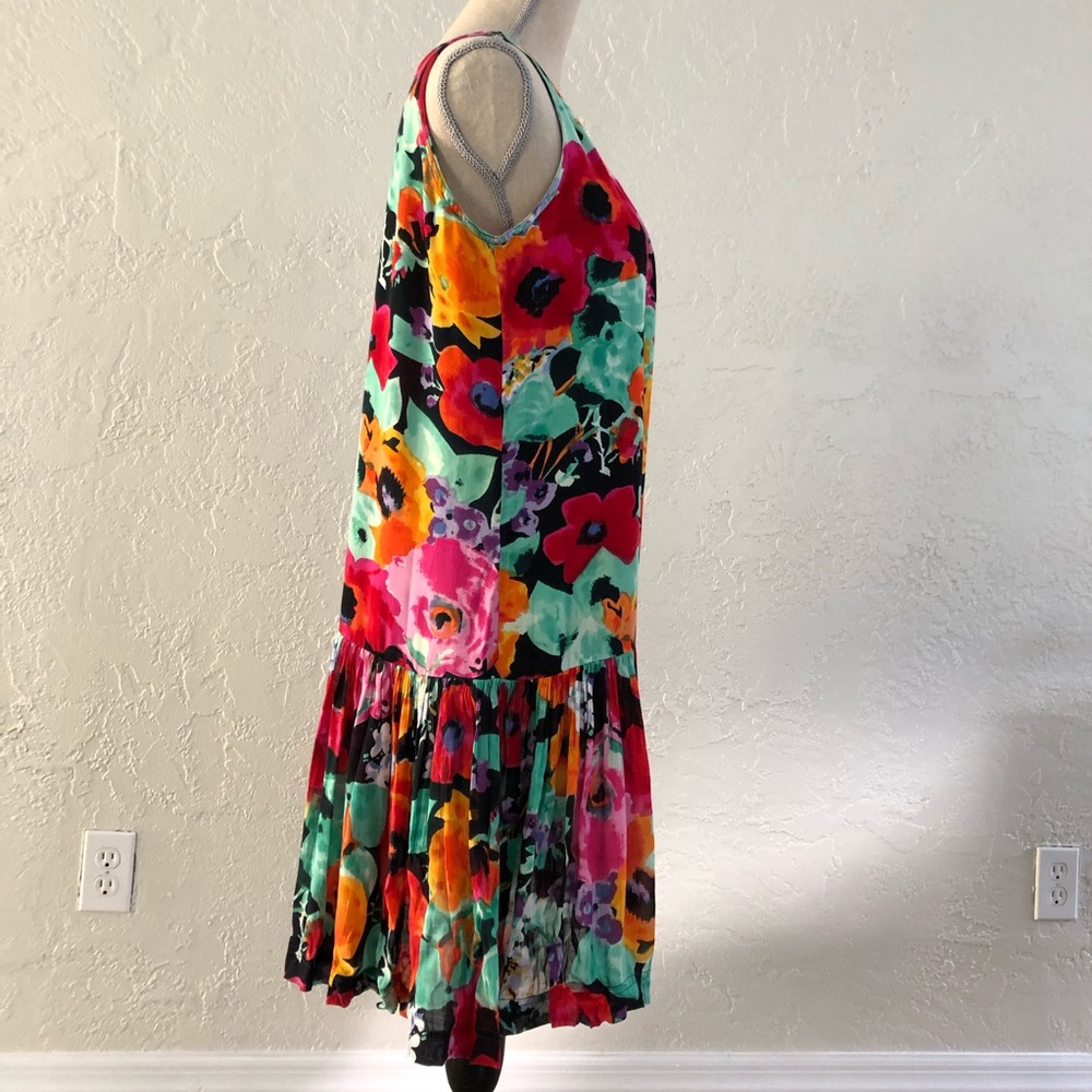 Vintage Mix It Funky Floral Colorful Dress Medium - Picture 2 of 7